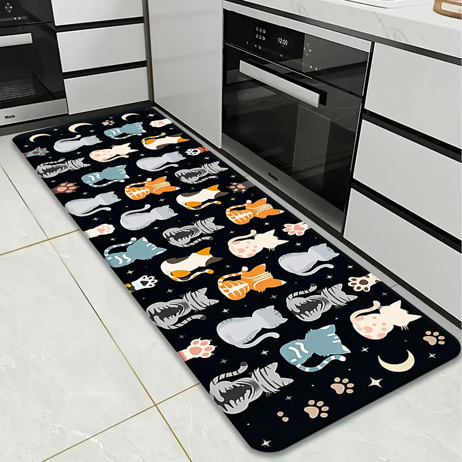 Wholesale Commercial Printing - Cute Cartoon Cat Print Kitchen Runner