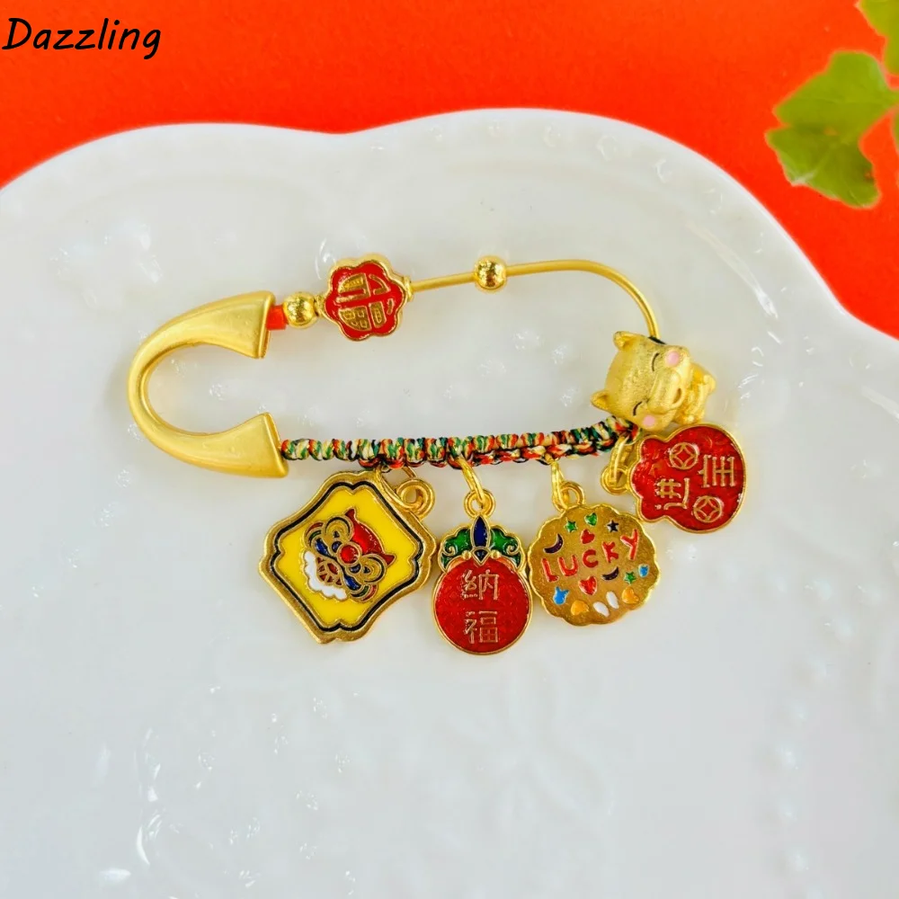Lucky Horse Year Zodiac Horse Brooch Pendant Pony Best Wishes Lucky Pins Good Luck Gold Color Guardian Brooch Year of the Horse