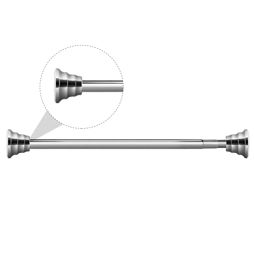 

1Pcs Telescopic Shower Curtain Rod Silver Waterproof Adjustable Nail-Free Tension Pole Double-Spring Pressurization Flexible