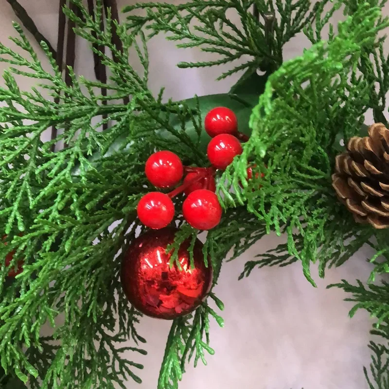

10PCS Chritsmas Decoration Red Berries Simulation Berry Branches Cherry Stamen For Home Xmas New Year Gift Wedding Flower Wreath