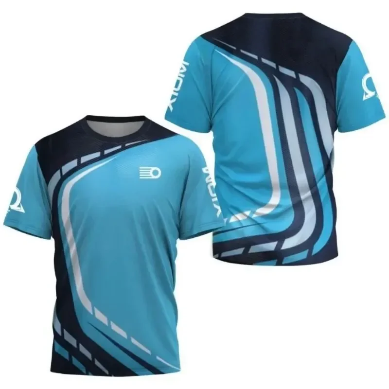 تي شيرت رياضي صيفي جديد لتنس الريشة لعام 2025 بطباعة ثلاثية الأبعاد للرجال والنساء سريع الجفاف وجيد التهوية برقبة دائرية.