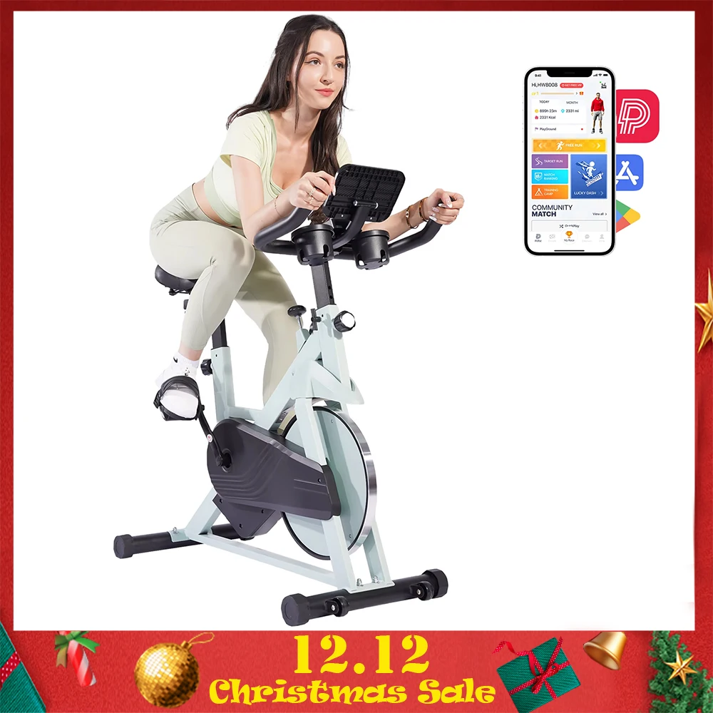 Superun-bicicleta estática con Control magnético, soporte grande para tableta, asiento cómodo, bicicleta de ciclismo interior, Cardio, Fitness