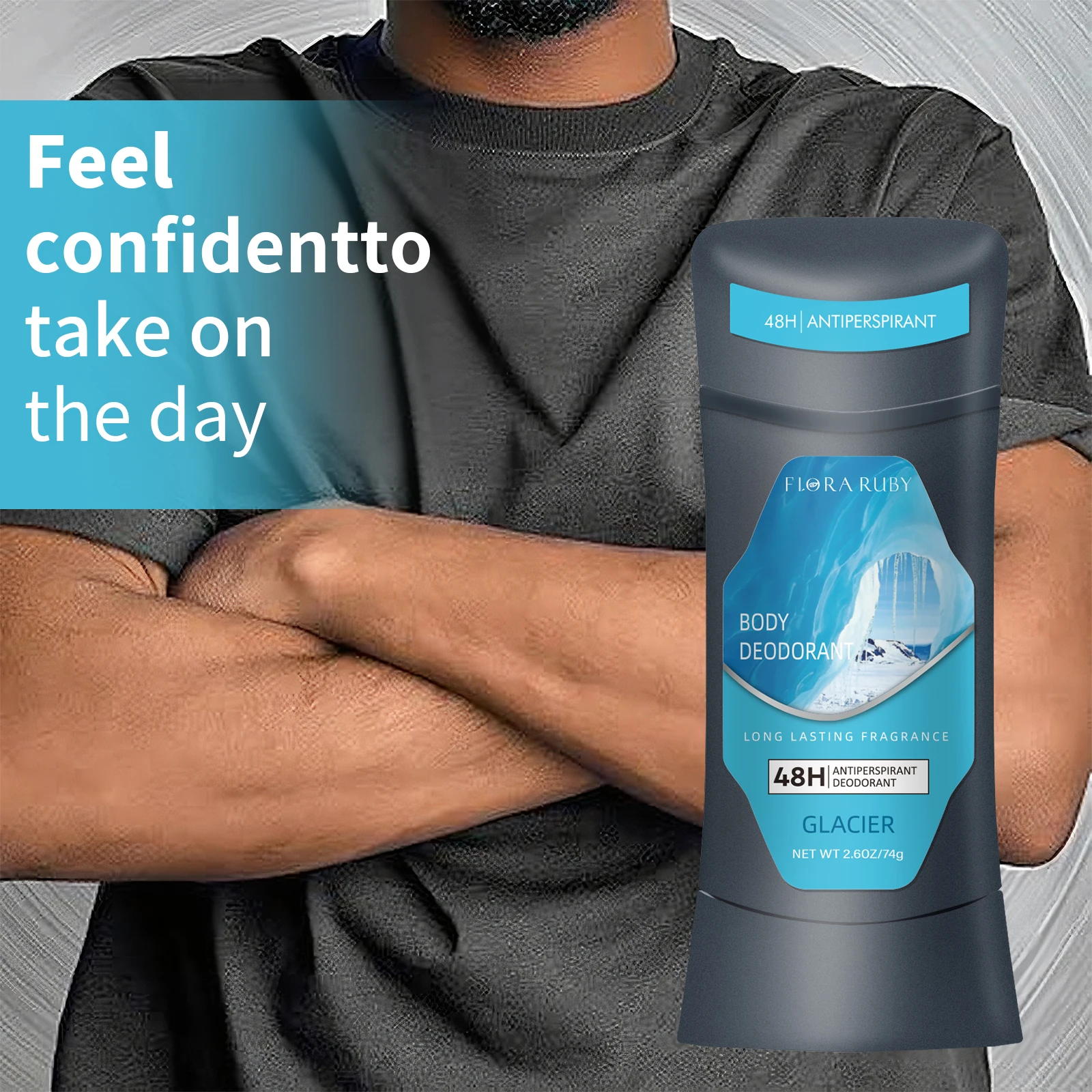 Men's Deodorizer Stick 72 Hour Odor Control Removing Odor,Armpit Antiperspirant Refreshing Aroma Whole Body Care Cream 74g