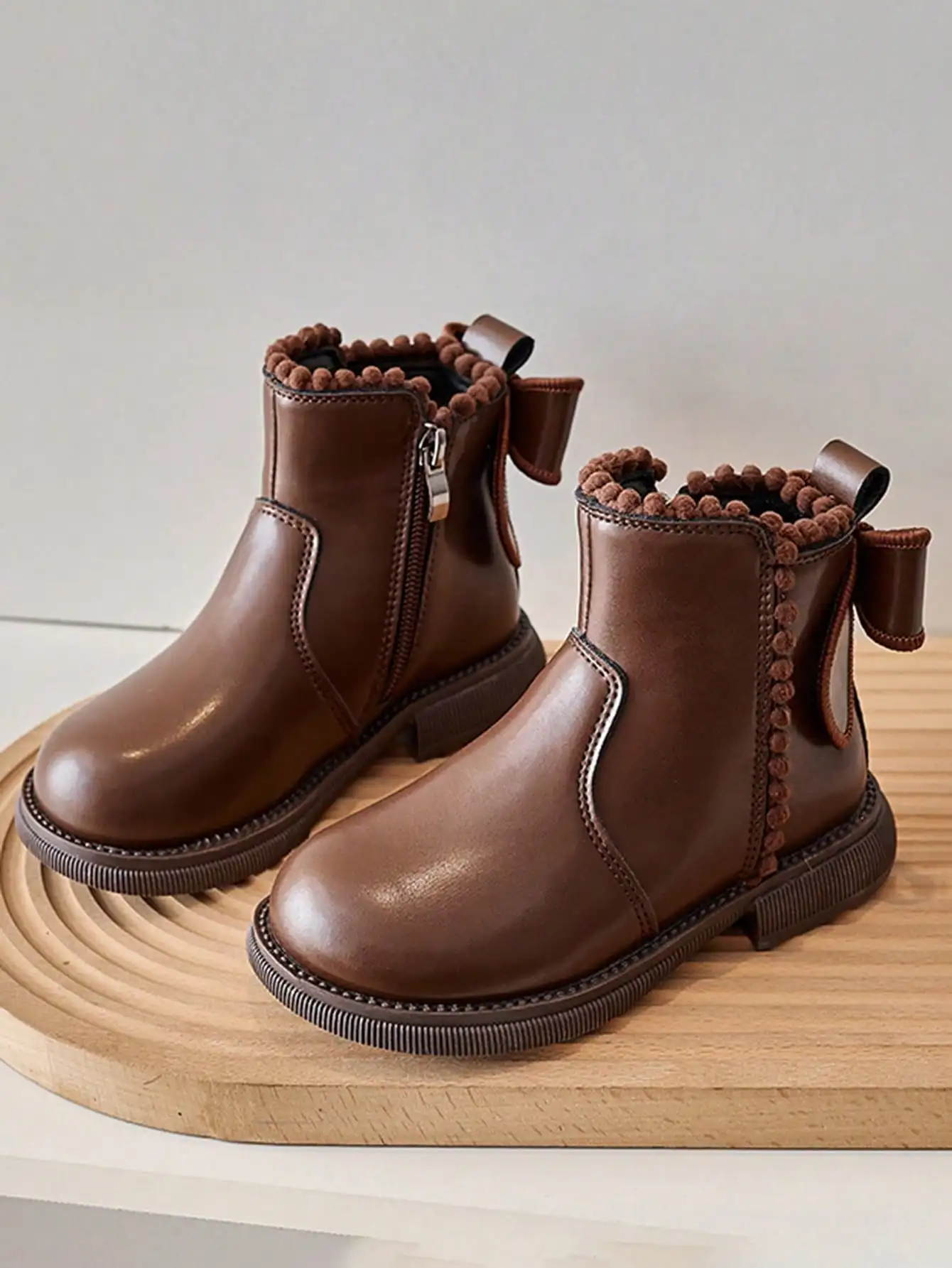 1 Pair Kids Autumn/Winter New Soft Sole Fashion Versatile Outdoor Non-Slip Warm Ankle Boots For Girls sk25090975757758322