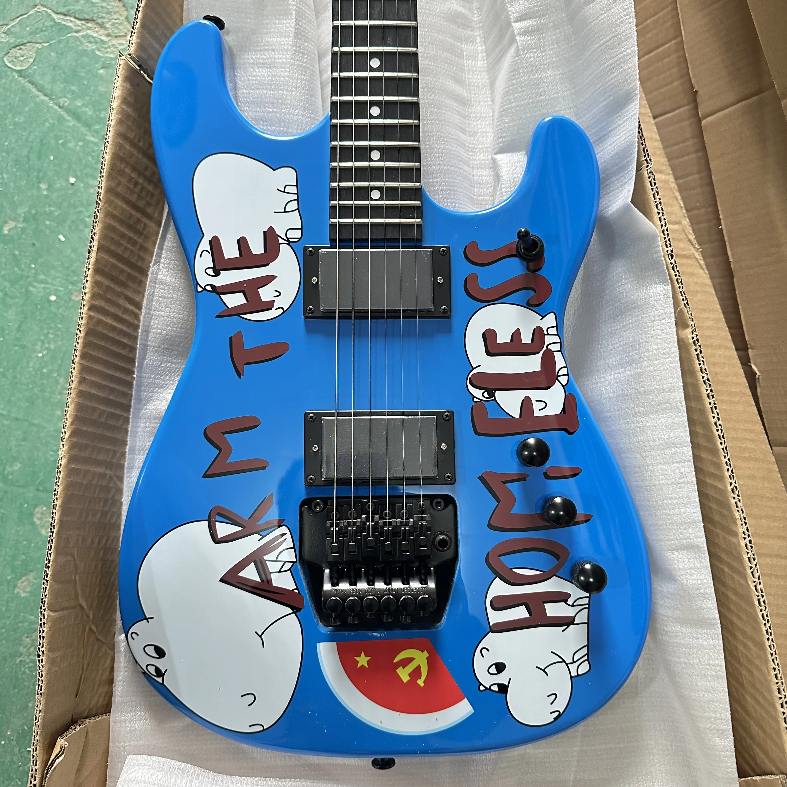 

Электрогитара в стиле Custom ST с звукоснимателями 2H и тремоло Floyd Rose – подарок в стиле электрогитары, бесплатная доставка