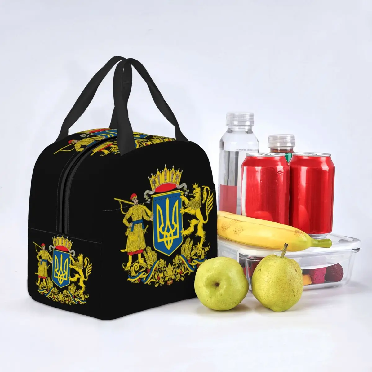 Fiambrera con bandera de Ucrania para mujer y niño, bolsa de almuerzo con aislamiento térmico, ideal para acampar y viajar