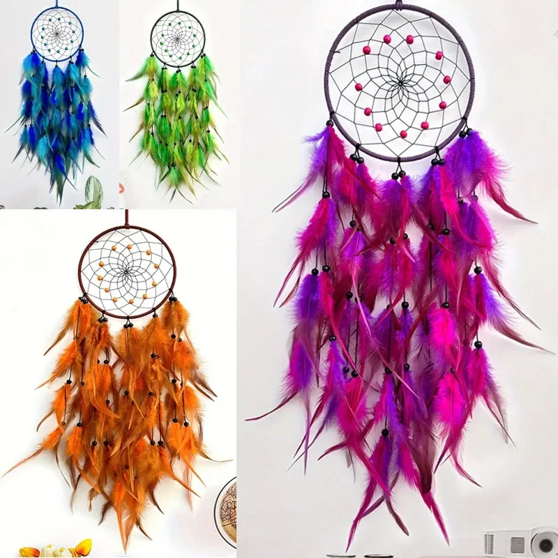 1pcs Beautiful Polychrome Dream Catcher Creative Home Wall Decoration Forest Style Wall Decoration Pendant,