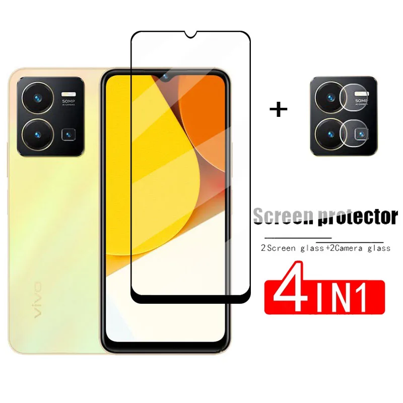 Full Glass For Vivo Y35 Screen Protector For Vivo Y35 Y33s Tempered Glass HD Protective Phone Lens Film For Vivo Y35 Glass