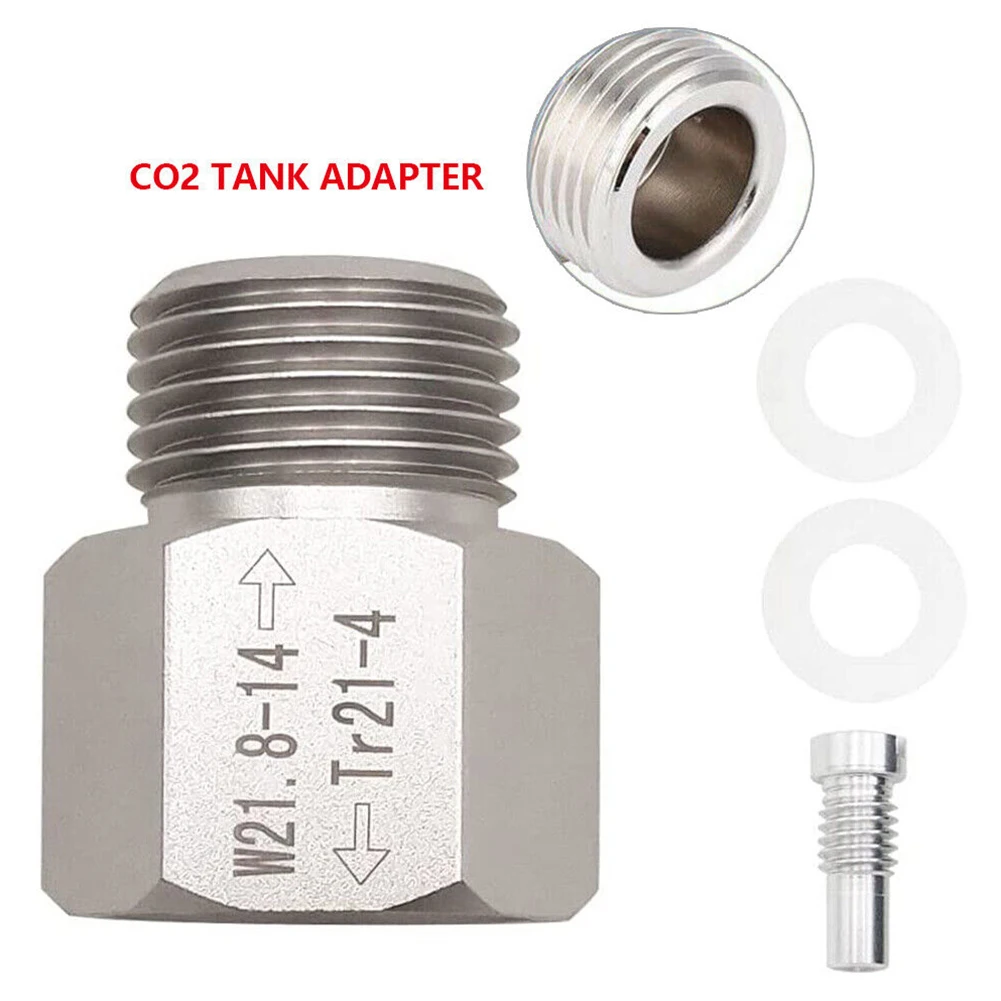 Gas Cylinder Adapter Cylinder Refill Adapter T21-4 To W21.8-14 Aluminium  For Cylinders With Coarse Trapezoidal Threads