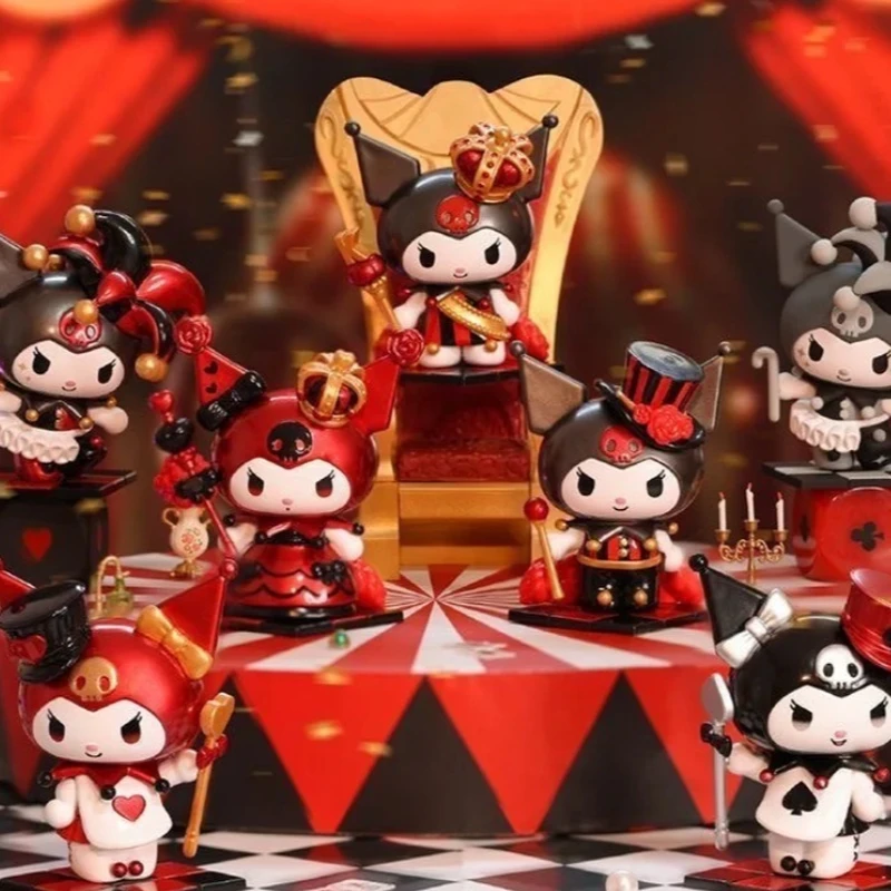 

Sanrio Kuromi Cosplay Poker Kingdom Joker Blind Box Cute Table Decoration Action Figures Surprise Mystery Box Customized Gift