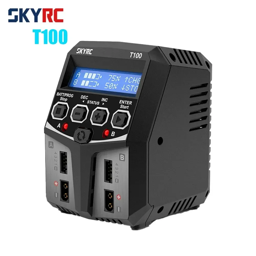 SKYRC T100 DUAL 5A 2X50W Balance FPV Charger Discharger for 2-4S LiPo/LiIon/LiFe/LiHV Battery RC Drone Multirotor RC Parts Accs