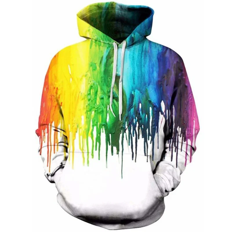 3D Printed Funny Graffiti Hoodie For Men Colorful Eye Starry Sky Pattern Sweatshirt Casual Hoodies Loose Pullover Long Sleeves