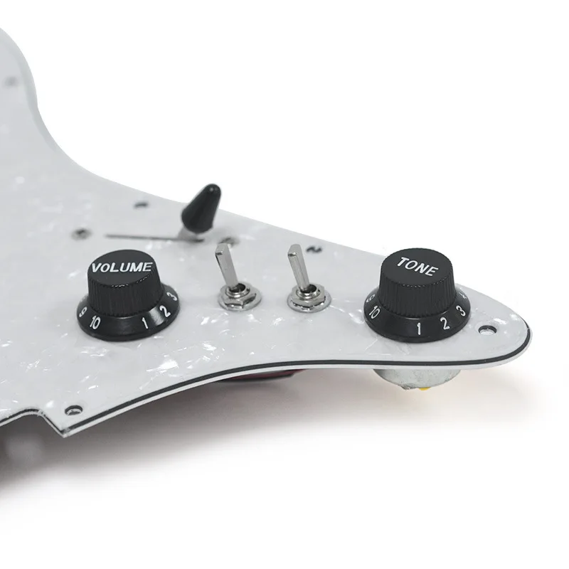 Electric Guitar HH Pickguard Assembly Alnico V Humbucker Pickup Set 3-Ply PVC Loaded Pickguard Prewired Scratch Plate