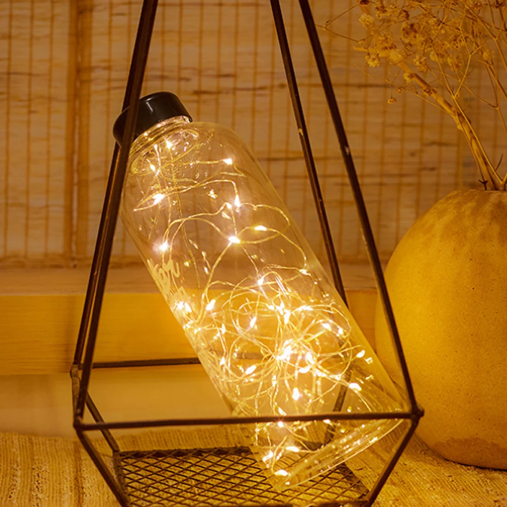 المصابيح سلسلة ضوء الأسلاك النحاسية أضواء عيد الميلاد الجنية بطارية تعمل للداخلية في الهواء الطلق عطلة عيد الميلاد حديقة حفلة هدية #4
