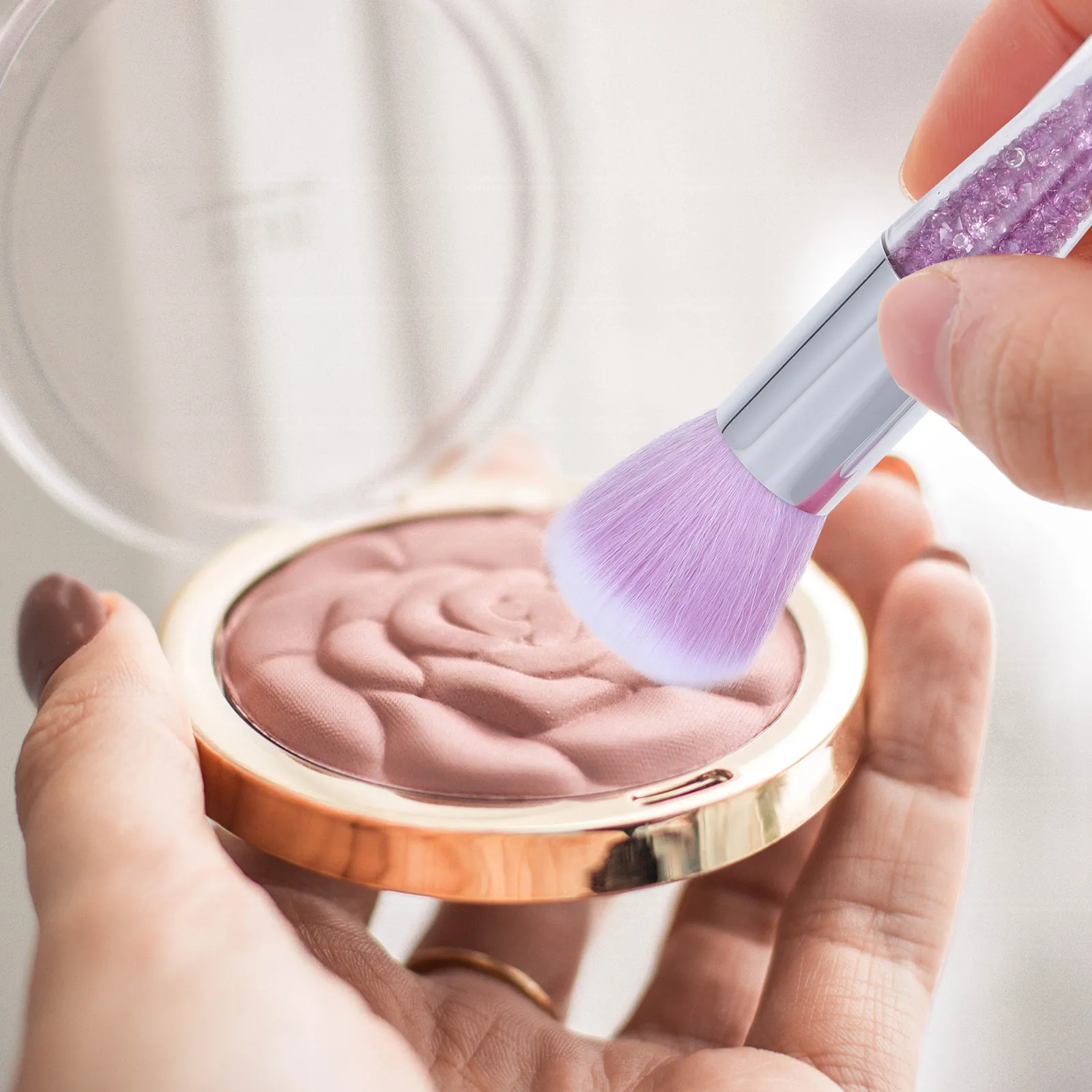 

3 Pcs Makeup Brush Comfort-grip Powder Blush Loose Beauty Plastic Handle Easy to Carry Fiber Material