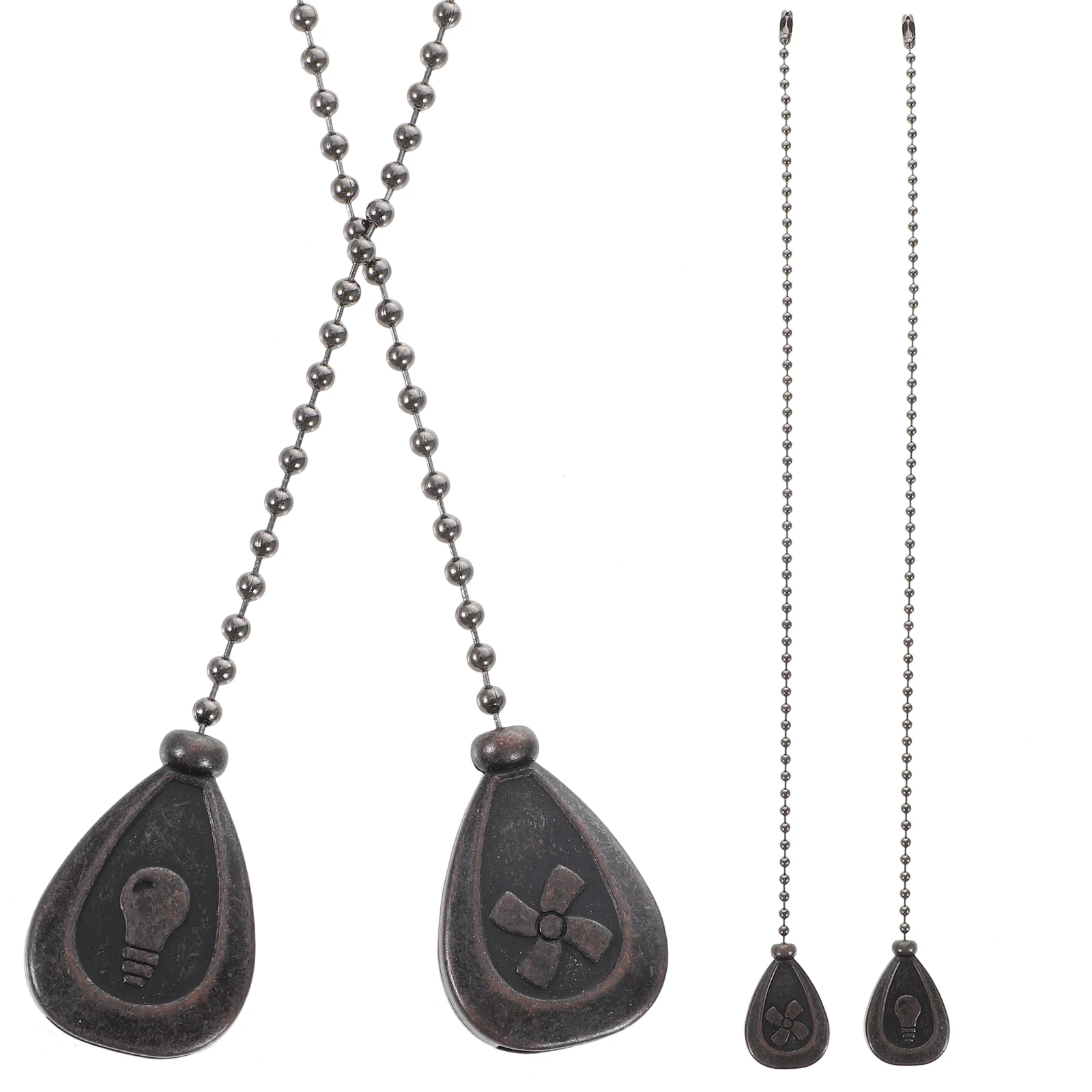 

4 Pcs Black Pull Chain Extender for Ceiling Fan Decorative Lamp Accessories Vintage Art Home Decor Replacement