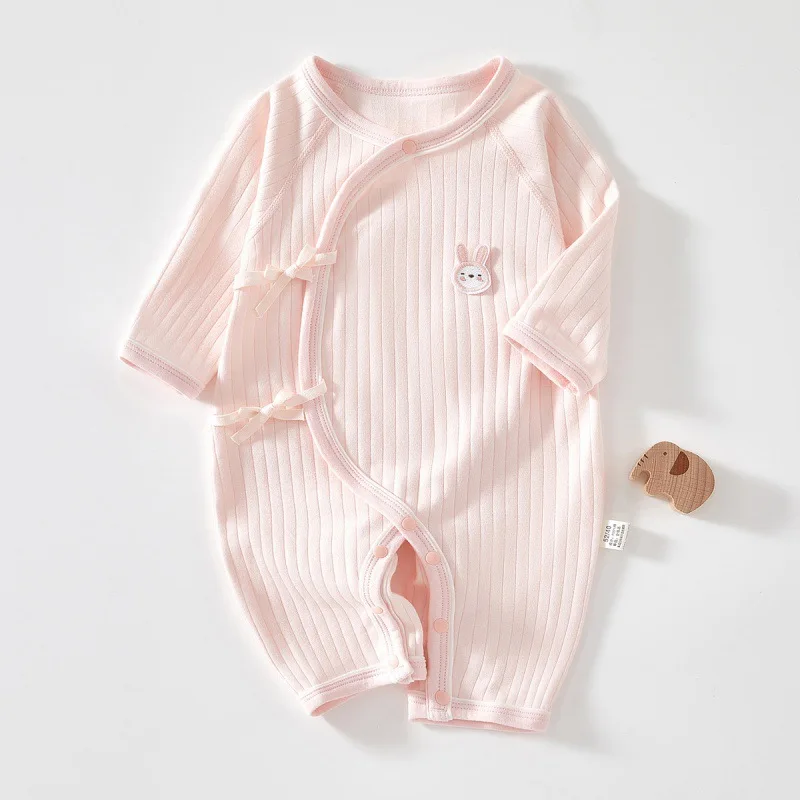 Boys Girls Newborn Jumpsuit Baby Cotton One-Piece Romper Infant  Long Sleeve Boneless Pajamas Four Seasons 0-6M