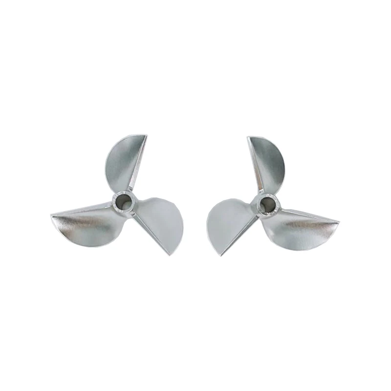 

1Pair 58x6.35mm 3-Blade Paddle Diameter 58mm Shaft Hole 6.35mm Positive Negative Metal Propeller CNC Parts for RC Catamaran Boat