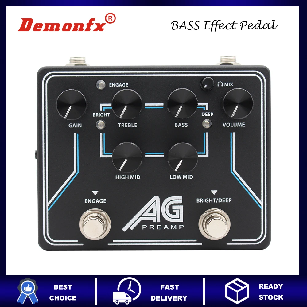 Demonfx New AG Preamp Bass Preamp Effect Pedal With Headphone out