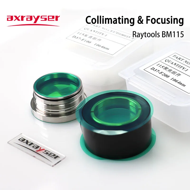 Raytools BM115 Collimating & Focusing Lens Set D37 F100 F125 F150 F200 with Lens Holder for 6KW 12KW Laser Cutting Head