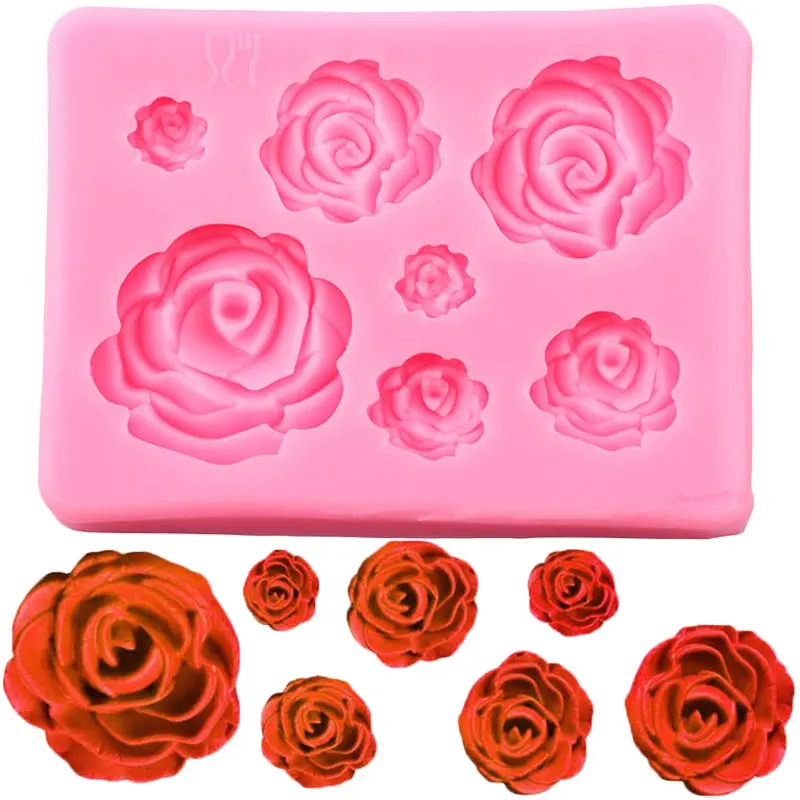 Rose Flower Peony Silicone Mold Wedding Cake Decorating Tools Chocolate Fondant Molds Leaf Candy Resin Moulds DIY Cupcake Topper