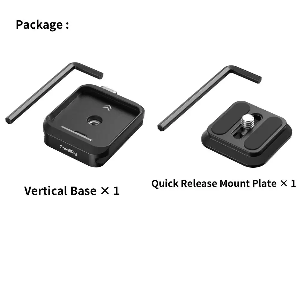 SmallRig Quick Release Montageplaat voor SmallRig Verticale Basis voor Verticale Opnamesystemen met 1/4"-20 schroefdraad 5912