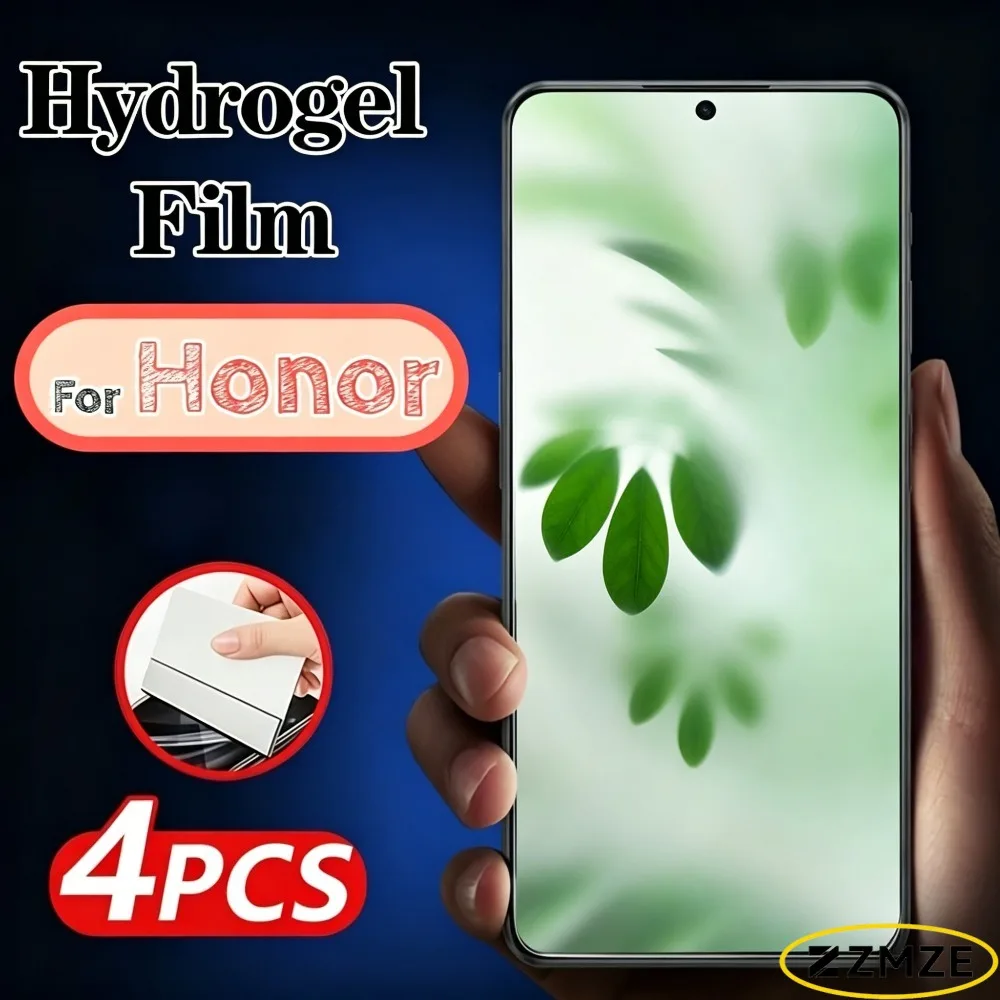 Paquete de 4 películas de hidrogel para 600 500 Pro HD, Protector de pantalla transparente ultrafino para Honor 600 400 200 Lite 400 200 Smart 300 Series