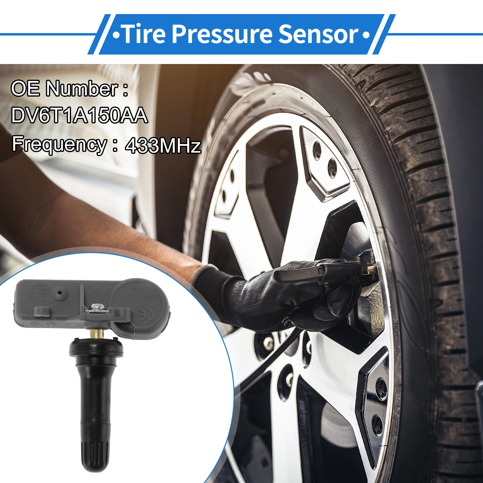UXCELL Tire Pressure Sensor TPMS Sensor 433MHz No.DV6T1A150AA for Ford Escape C520 12-17