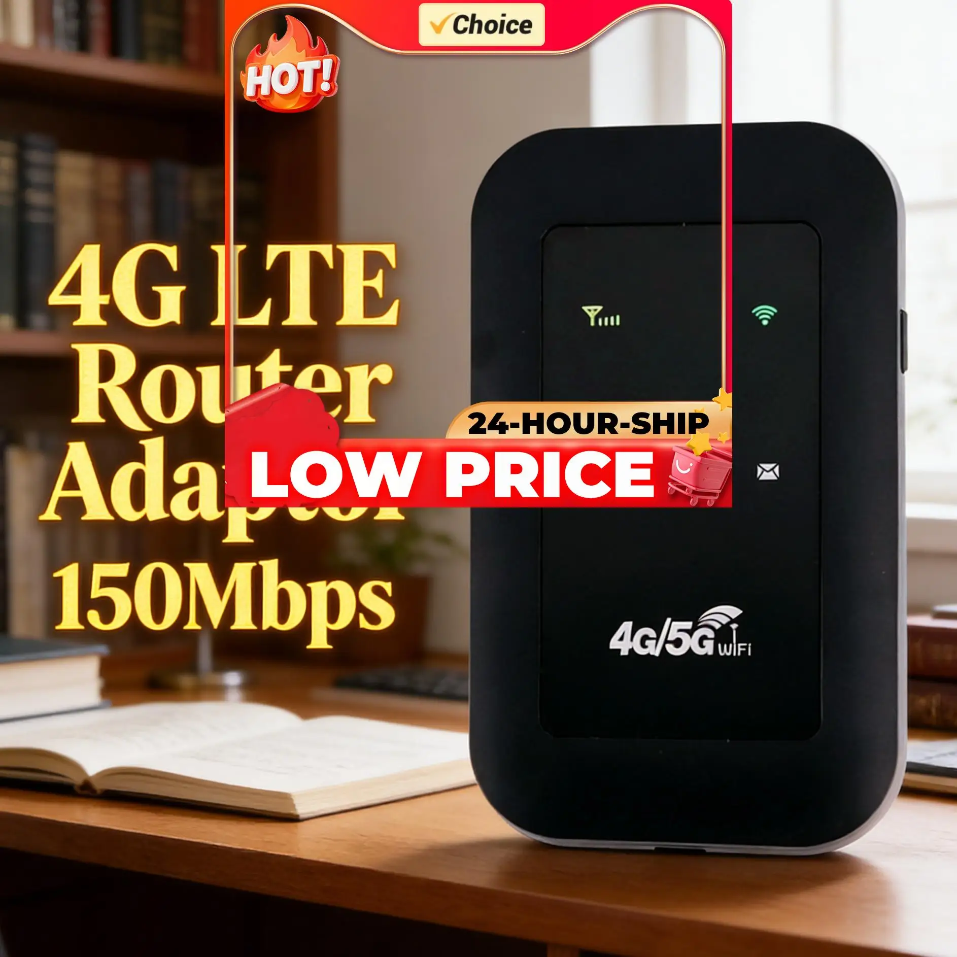 

Портативный 4G Wi-Fi роутер для путешествий, мобильная точка доступа 150 Мбит/с, беспроводной модем со слотом для SIM-карты, 4G беспроводной роутер с широким охватом покрытия