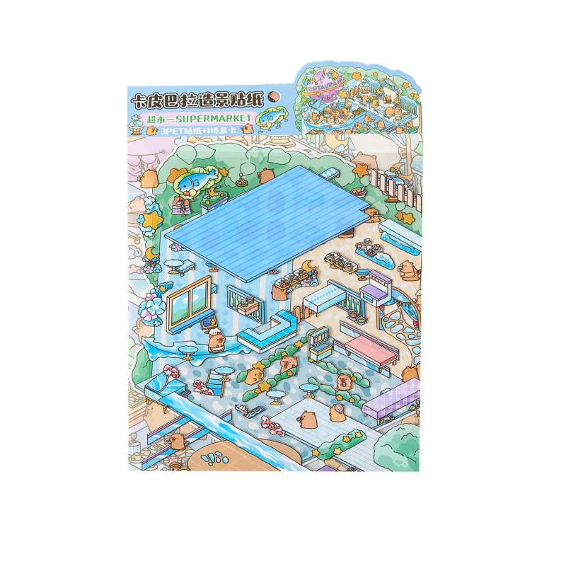 ملصقات مشهد ثلاثية الأبعاد لطيفة، تصميمات ثلاثية الأبعاد ذات طابع كرتوني غريب الأطوار لتزيين حساب اليد والحرف اليدوية