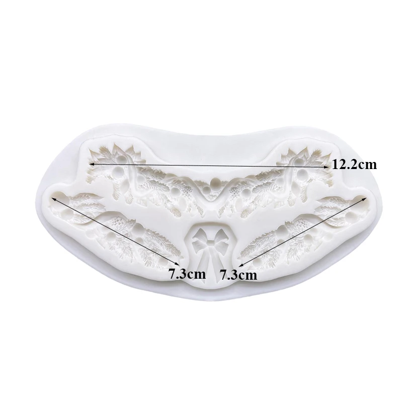 Festive Garland Christmas Silicone Sugarcraft Cupcake Baking Mold Resin Tools Chocolate Fondant Cake Decorating Tools