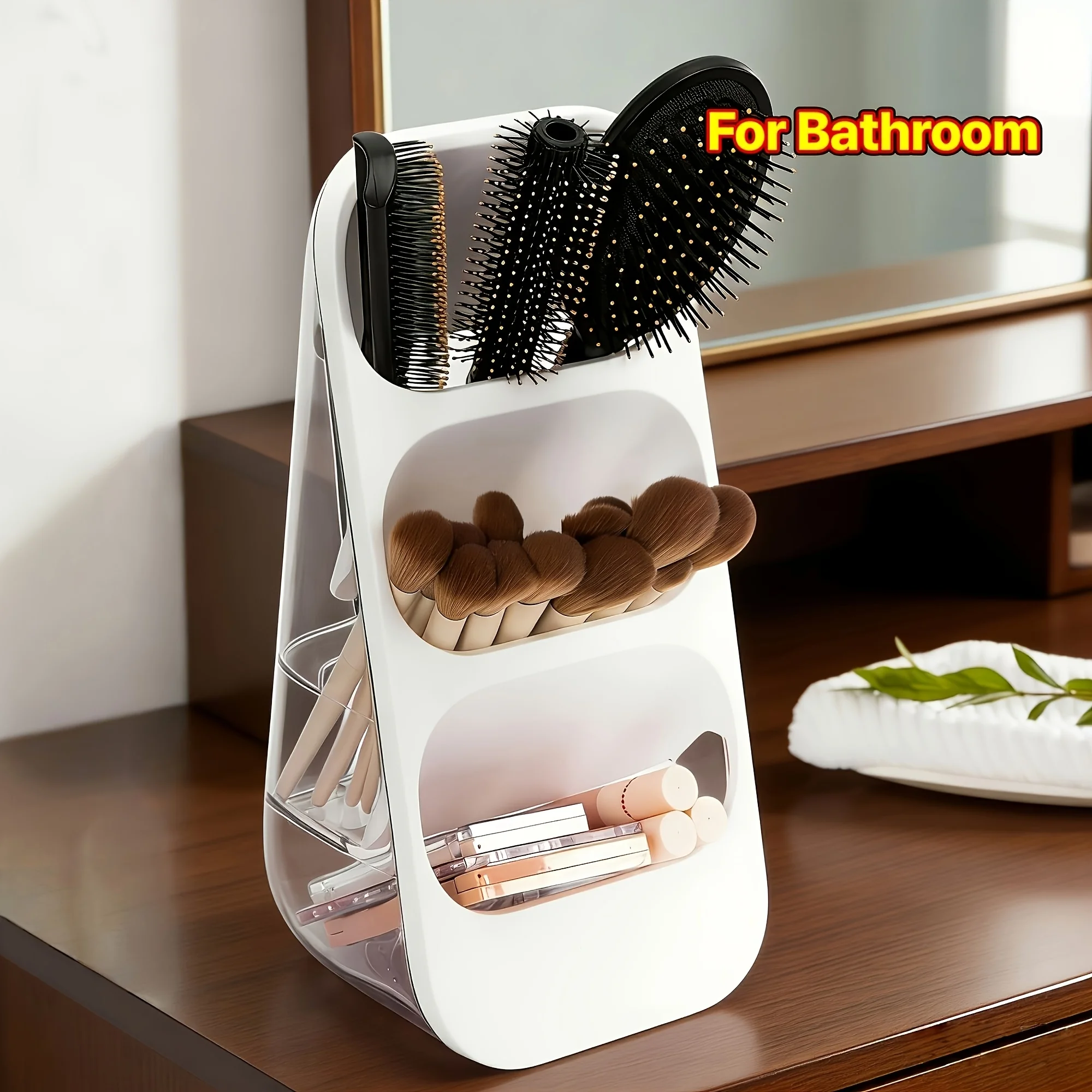 Cosmetics Storage Box - Large Capacity Countertop Storage Rack, Suitable for Dressing Table, Office Desk, Makeup Tool Storage
