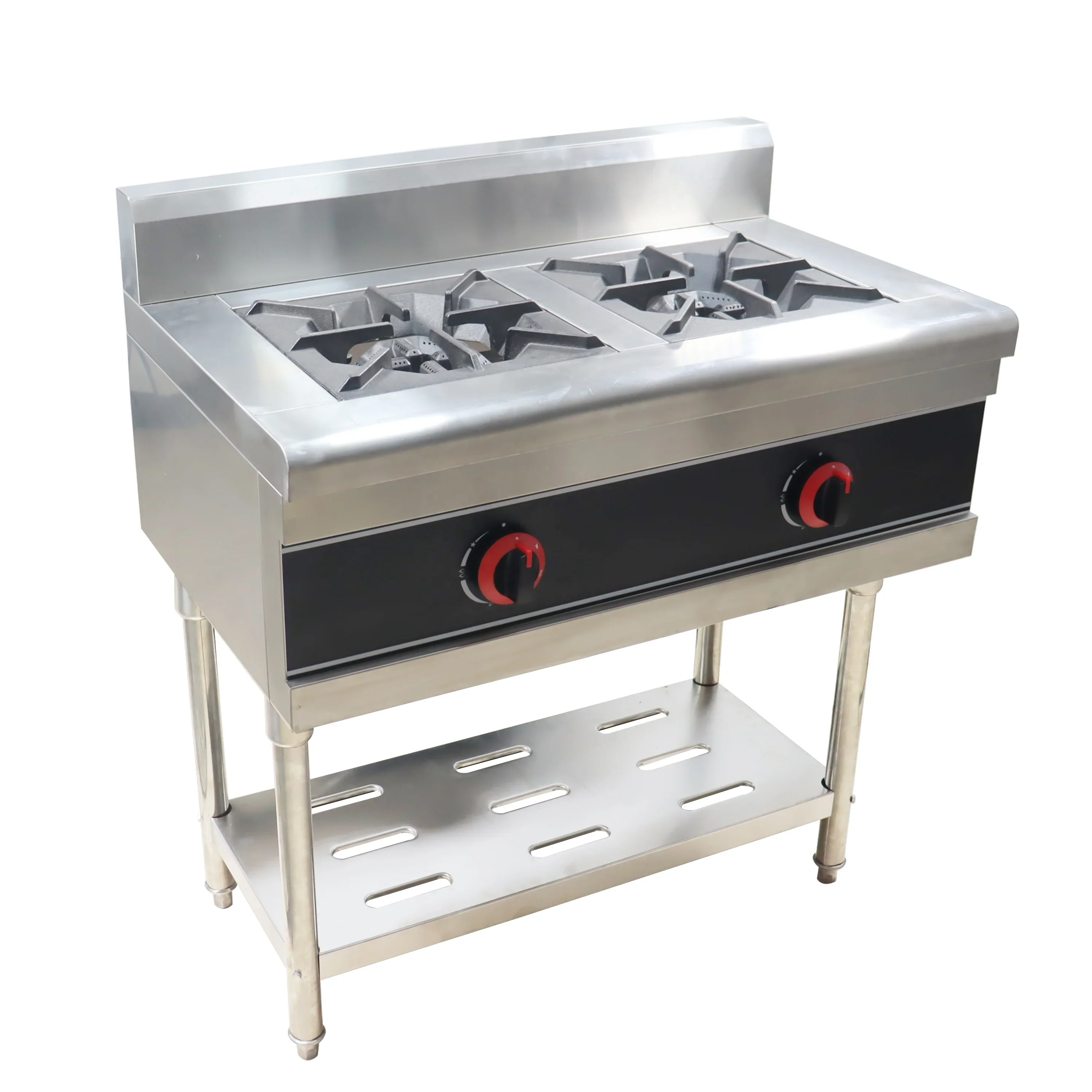 Hot Sale Restaurant Cooking Equipment Stainless Steel Gas Stove Manufacturing 2 Burner Gas Stove