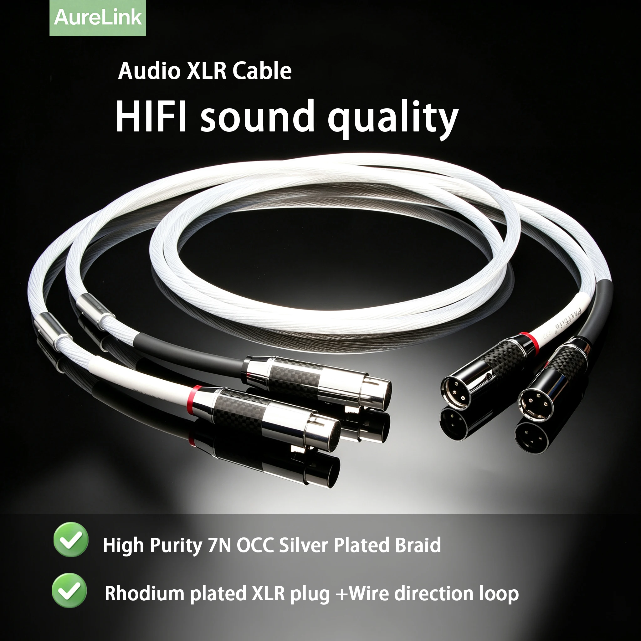Pair Balanced XLR Cable for Audiophile, Professional XLR Mic Stereo Audio Cable with O-C-C Core, Dual Shielded for Live Sound