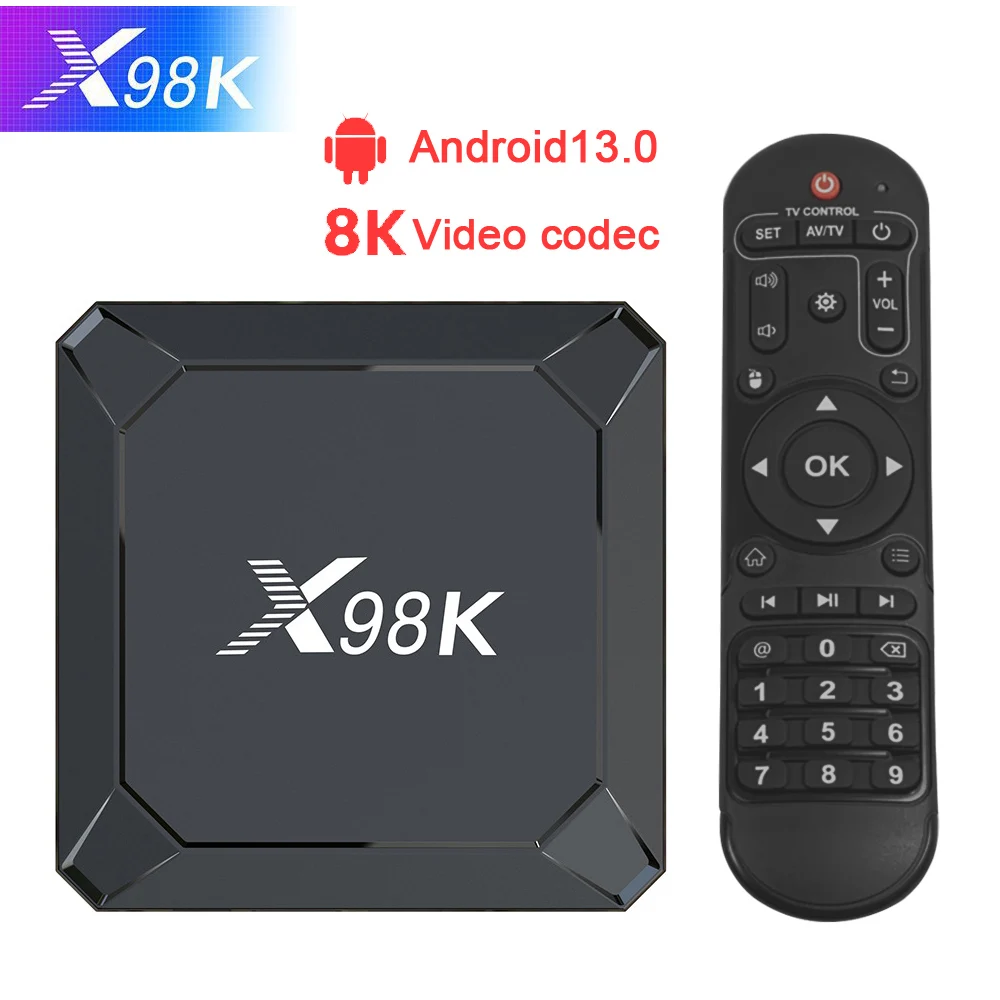 Décodeur intelligent Android 13 8K lecteur multimédia en Streaming décodeur réseau nouveau X98K TV Box RK3528 double WiFi BT 5.0 boîtier supérieur
