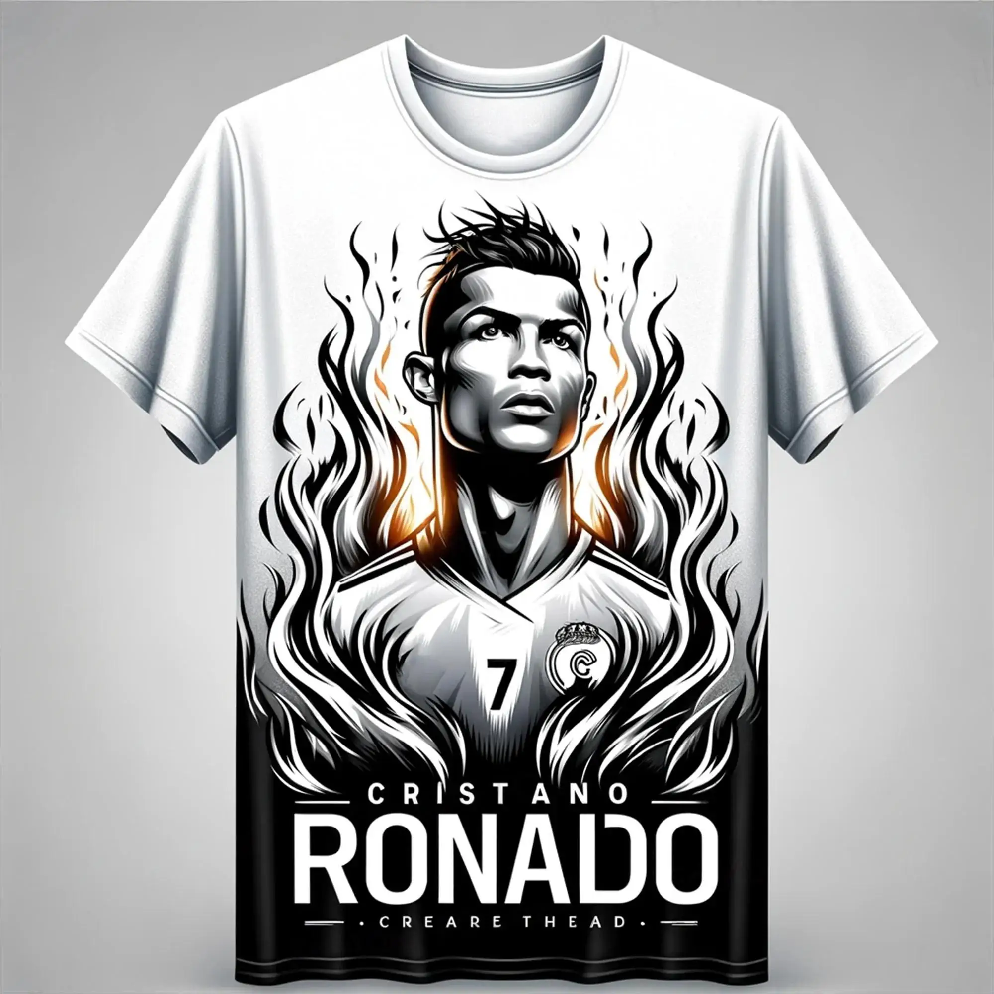 Summer New Children\'s T-Shirt 3d Printed Ronaldo Boys\' Football Training Clothes Kids Sports Breathable Sweat-Absorbent Tops2024