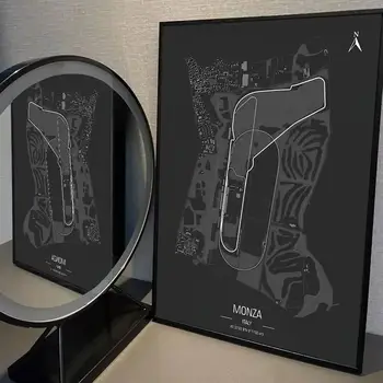 F1 Imola Monaco Dráhový okruh Formule Motorsport Závod Klasický vintage plakát A4 A3 A2 Nástěnná dekorace do pokoje a kanceláře 10 nejlepší prodej okruh v Monaku - №3