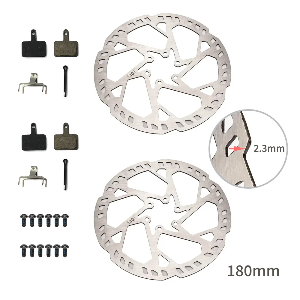 Fucare-Bike Brake Disc, One Pair with Brake Pads, 180mm