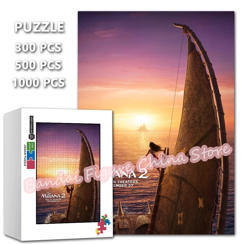 

Moana 300/500/1000 Pieces Puzzle Ocean Adventure Disney Princess Anime Jigsaw Puzzles for Kids Stress Relief Toys Gifts