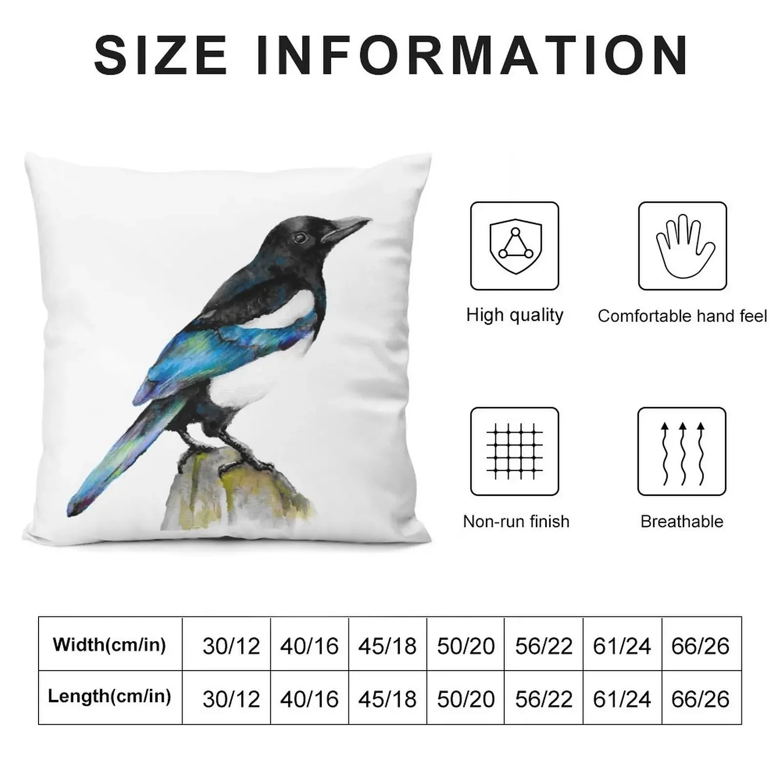 Magpie Painting Throw Pillow Throw Pillow Pillowcases Bed Cushions Pillow Cover