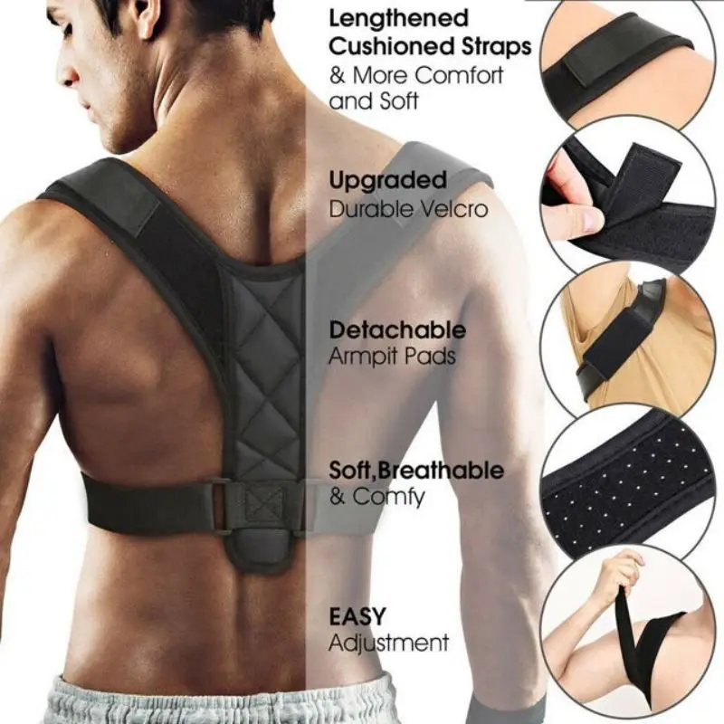 Back Brace Support Belt Adjustable Back Posture Corrector Clavicle Spine Shoulder Lumbar Posture Correction