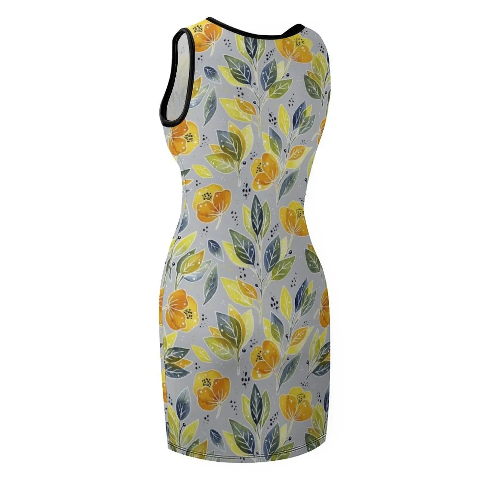 Fiori acquerello disegnati a mano Abito estivo senza maniche Abito estivo donna 2025 Abito per ragazze abiti per abito da ballo per donna 2025