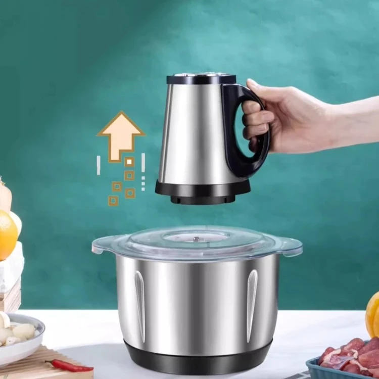 Commercial garlic grinder, large capacity,Stainless steel meat grinder, electric garlic cutter, household garlic milling machine