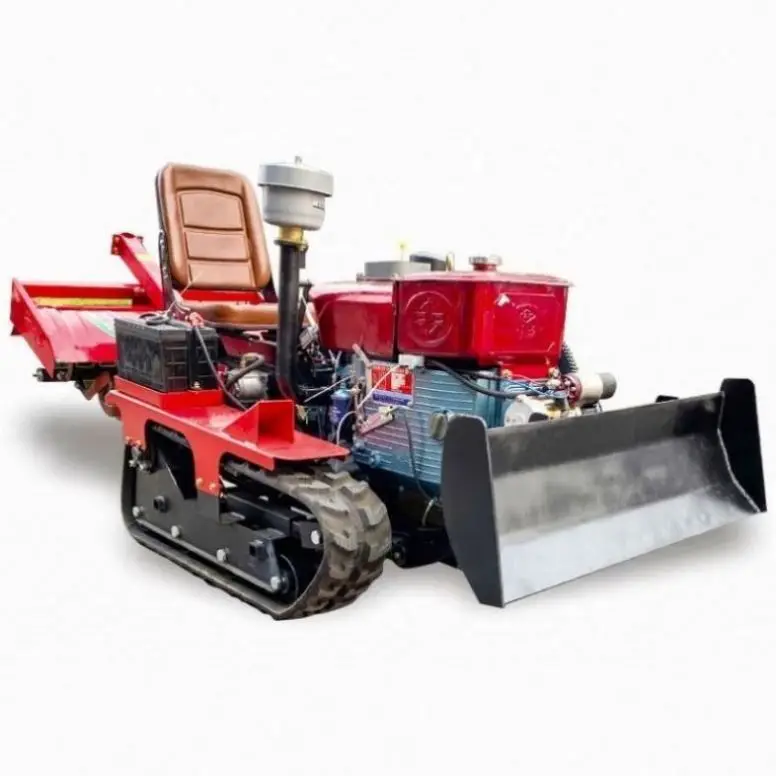 Mini Power Tiller Cultivator with Diesel Engine, Walking Tractor for Garden Weeding, Furrowing and Orchard Soil Preparation
