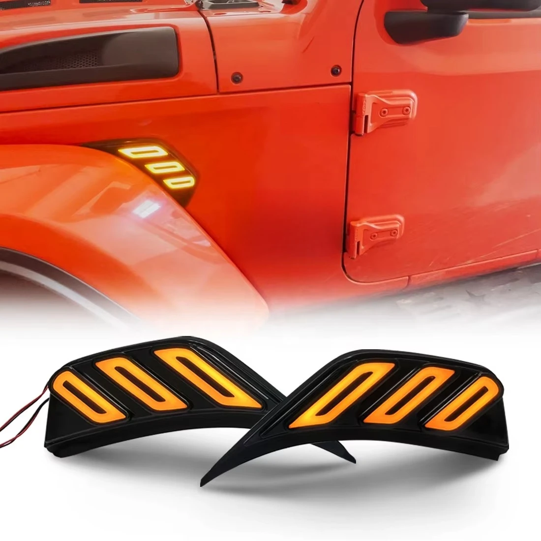 

Sequentail Style Fender Turn Signal Lights for jeep wrangler Jl/Gladiator JT 2018-2022 Accessories