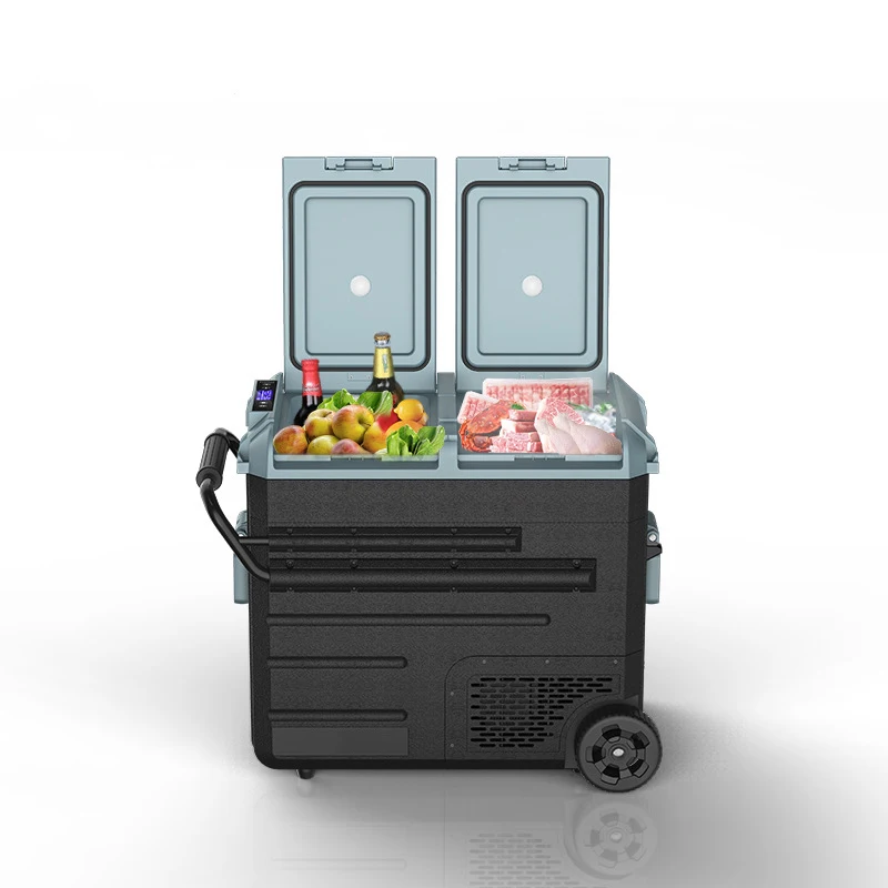 Refrigerador para acampar al aire libre, compresor de uso General, nevera para el hogar y el coche, AC100-240V DC12/24V, almacenamiento portátil, viaje, Control Dual