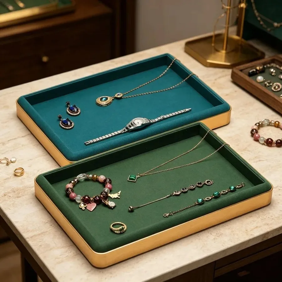 Multifunctional Trays Metal Ring Earring Necklace Bracelet Trays Storage Counter Exclusive Use Home Decor Tabletts ZY40TP