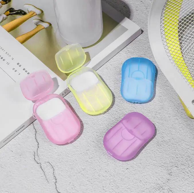 disposable travel soap bars Portable Travel Washing Hand Bath Multifunctional Sliced Cleaning Boxed Mini Soap