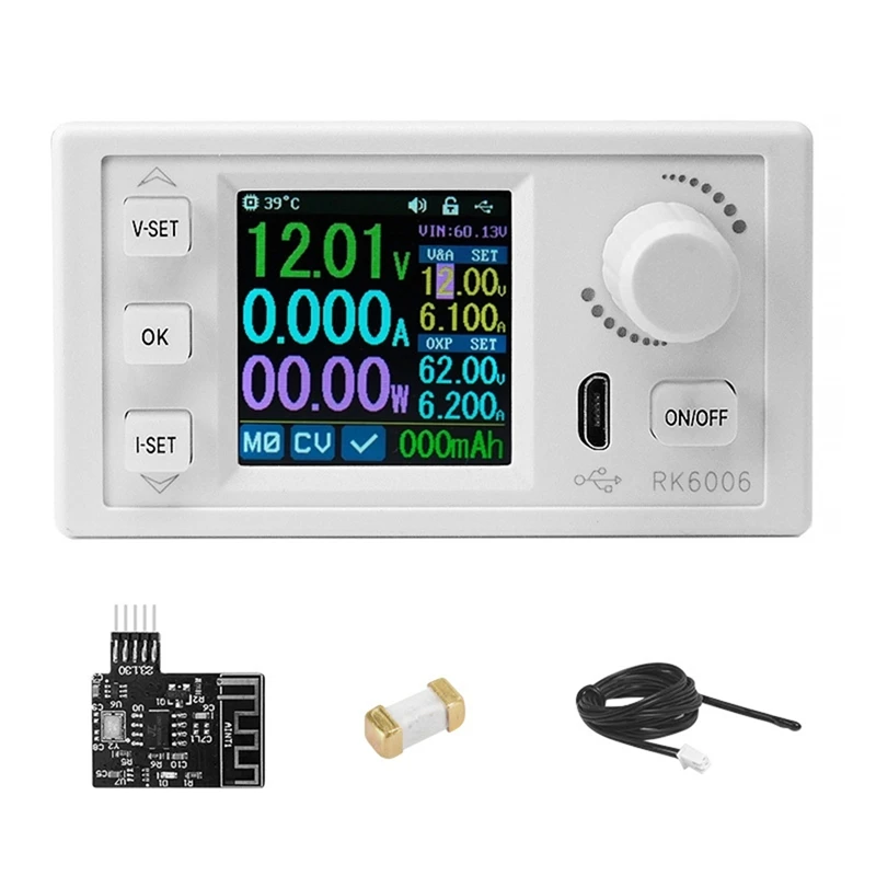 RK6006-BT 60V Digital Display Adjustable DC Voltage Regulator 6A Micro-USB Interface 1.54 Inch LCD Display