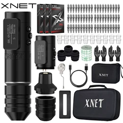 XNET Vane 2024 Wireless Tattoo Machine Pen Kit Brushless Motor With Touch Screen Battery With 60pcs Cartridges for Tattoo Artist